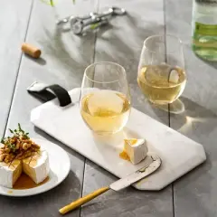 JoyJolt Spirits Stemless Wine Glasses Set of 4 Wine Glasses for Red or White Wine - 19-Ounces