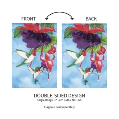 Hummingbirds Applique Garden Flag