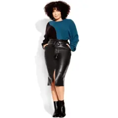 Women's Plus Size Celine Skirt  - Black | CITY CHIC