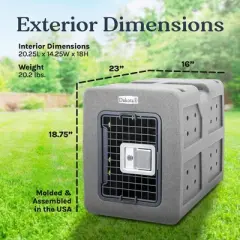 Dakota 283 G3 Small Ventilated Framed Pet Kennel w/Ultra-Secure Lock, Easy-Grip Handle & Keyed Paddle Latching Door for Small-Breed Dogs, Dark Granite