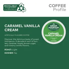 Green Mountain Caramel Vanilla Cream Flavored Keurig K-Cup Light Roast Coffee Pods