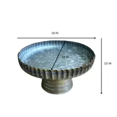 Essential Decor & Beyond 3pcs Industrial Rustic Style Galvanized Steel Cake Pastry Stand 3 Sizes