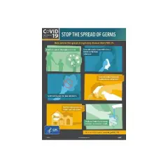 National Marker Poster "COVID 19 Stop the Spread of Germs " 24" x 18" Multicolor (PST139)