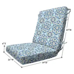 Honeycomb Outdoor Highback Dining Chair Cushion