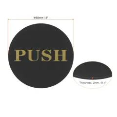 Unique Bargains Round Acrylic Self-Adhesive Decor Business Push Pull Door Sign 2 Pcs