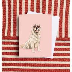 Golden Pink Heart Eyes Love Greeting Card Pack (8 ct.) by Ramus & Co