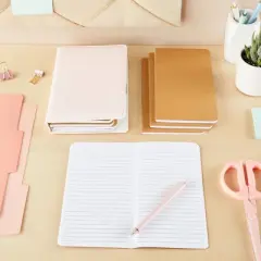 Paper Junkie 12 Pack Kraft Journals for Travelers, Lined Pocket Notebook, H5 Size, Blank Soft Cover, 40 Sheets, 4 x 8 In