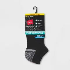 Hanes Premium Performance Women's Extended Size Lightweight 6+2 Bonus Pack No Show Athletic Socks - Black/Gray 8-12