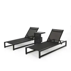 Christopher&nbsp;Knight&nbsp;Home Cherry Outdoor Adjustable Aluminum Chaise Lounge Set with C-Shaped Table