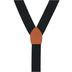 CTM Men's 1 Inch Wide Suspender with Faux Leather Buckle and Clip-Ends