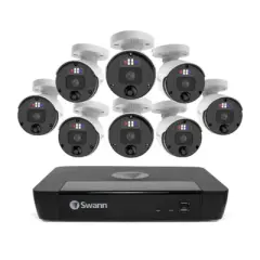 Swann NVR Security System, Round Enforcer Bullet Cameras, 88980 Hub, Black