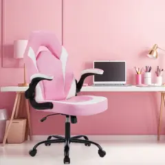 SEVOBAL Task and Office Chairs Computer Chair Adjustable Gaming Chair with Lumbar Support, Rocking Function for Home Office, Pink, 25.3"*27.7"*45.6"