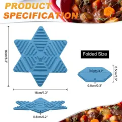 Unique Bargains Hexagon Star Heat Resistant Silicone Trivet Mat for Pots Coasters 2 Pcs