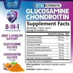 Glucosamine Chondroitin MSM Triple Strength Turmeric Joint Support 2100mg - 60 Capsules;120 Capsules;180 Capsules;240 Capsules