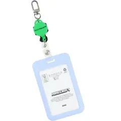 Minecraft Creeper Retractable Reel  ID Badge Holder Keychain with Carabiner Clasp Lanyard Multicolored