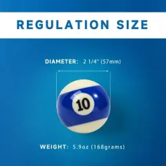 GSE Professional Billiards Pool Balls Set &ndash; 2-1/4" Regulation Size, Standard 16 Pool Balls, Art Numbered Design