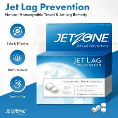 JetZone Homeopathic Jet Lag Prevention by Global Source Homeopathic Travel Medicine  -  30 Chewable