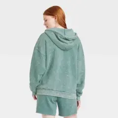 Women's SmileyWorld What Makes You Smile Graphic Zip-Up Sweatshirt - Green