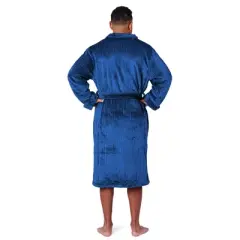 NBA Golden State Warriors Ribbed Robe: Midweight Polyester, Loose Fit, Front Tie