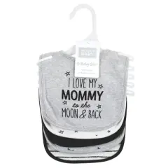 Hudson Baby Infant Boy Cotton Bibs, Mom Dad Moon And Back, One Size