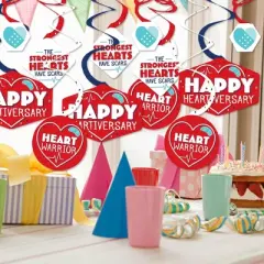 Big Dot of Happiness Happy Heartiversary - CHD Awareness Hanging Decor - Party Decoration Swirls - Set of 40