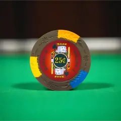 Slickblue 14-Gram Poker Chips 25-Pack, King's Casino Design, Four-Tone Color, Floral Edge Mold, $0.25-$10K