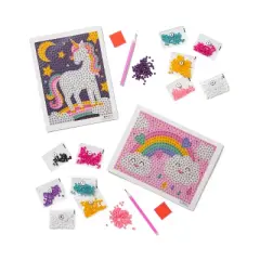 2pk 6''X6'' Gem Art Poster Unicorn/Rainbow - Mondo Llama&trade;: DIY Gemstone Craft Kit for Kids, Ages 6+