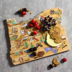 Totally Bamboo Oregon Fish Kiss Cutting Board: Small, Lightweight, Multicolored, Hand Wash, 14.5" x 10.75"