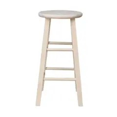 Round Top Barstool Unfinished - International Concepts