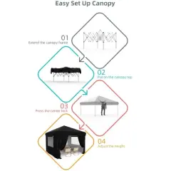 10x10 Pop Up Canopy Tent Outdoor Gazabo with 4 Removable Sidewalls, Heavy Duty Commercial Instant Tent Shelter for Parties, Garden, Patios
