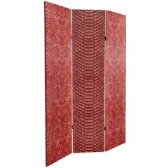 6" Double Sided Snake Print Canvas Room Divider - Oriental Furniture