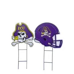 NCAA East Carolina Pirates 2pk Logo and Helmet Garden Stake Set
