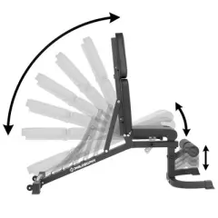 Philosophy Gym Adjustable Weight Bench, Heavy-Duty Flat Incline Decline (FID) Dumbbell Workout Bench for Weightlifting & Exercise - 1500 LB  Capacity