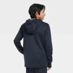 Boys' High Pile Fleece-Lined Full Zip Hooded Sweatshirt - All in Motion