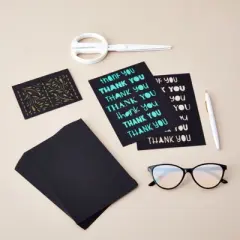 Paper Junkie 150 Sheets 5x7 Cardstock Paper, Black Stationary Paper Card Stock for Post Cards and Crafts, 5 x 7 In