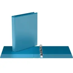 1" Premium Round Ring Binder 6pk Customizable View Turquoise Blue - Easyview