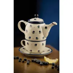 Blue Rose Polish Pottery 423 Caramika Artystyczna Tea for One