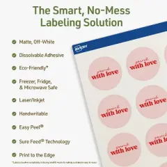 Avery Dissolvable Labels, 1-5/8" Diameter Round