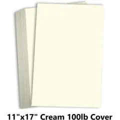 Hamilco Cream Cardstock 11x17 Paper Heavy Weight 100 lb Cover Card Stock - 25 Pack
