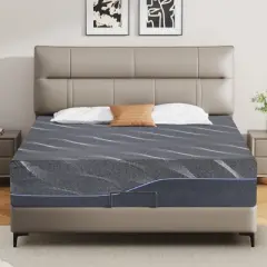 Vipbear Firm Memory Foam Mattress, Premier Cooling Green Tea/Gel Bed-Mattress,Gray