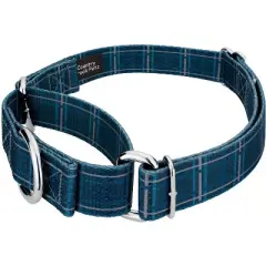 Country Brook Petz Navy Plaid Martingale Dog Collar