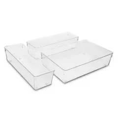 Sorbus Clear Drawer Organizer 3 Piece Set - high-quality durable - organize the office, kitchen, bathroom, and more - BPA-free