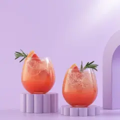 JoyJolt Spirits Stemless Wine Glasses for White or Red Wine - Set of 4 -15-Ounces