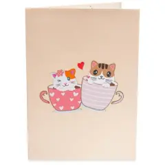 Paper Love 3D Love Cat Mug Pop Up Card