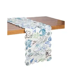C&F Home Crescent Bay Quilted Reversible Nautical Beach Table Runner 14" x 51"