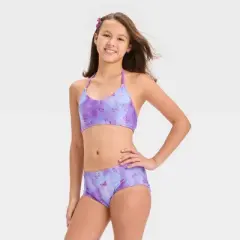 Girls' 'Sweet Flutter' Tie-Dye Rash Guard Set - art class&trade; Violet