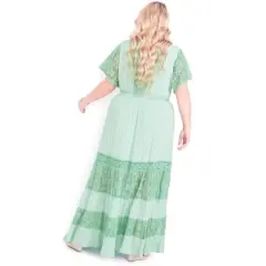 Women's Plus Size  Raven Lace Embroidered Dress - mint | AVEOLOGY