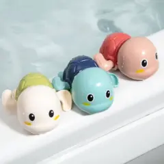 Floating Turtle Bath Toys for Toddlers 1-3, Wind-Up Swimming Toys for Boys Girls, Fun Cute Baby Pool Toys Safe and Durable Bathtub Water Toys, 3-Pack