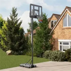 YONWAY Portable Basketball Hoop, 7.7-10' Height Adjustable Basketball Goal with 43" Shatterproof Backboard, Wheels,Fillable Base for Youth, Adults