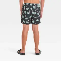 Boys' Palm Tree Printed Swim Shorts - art class&trade; Black